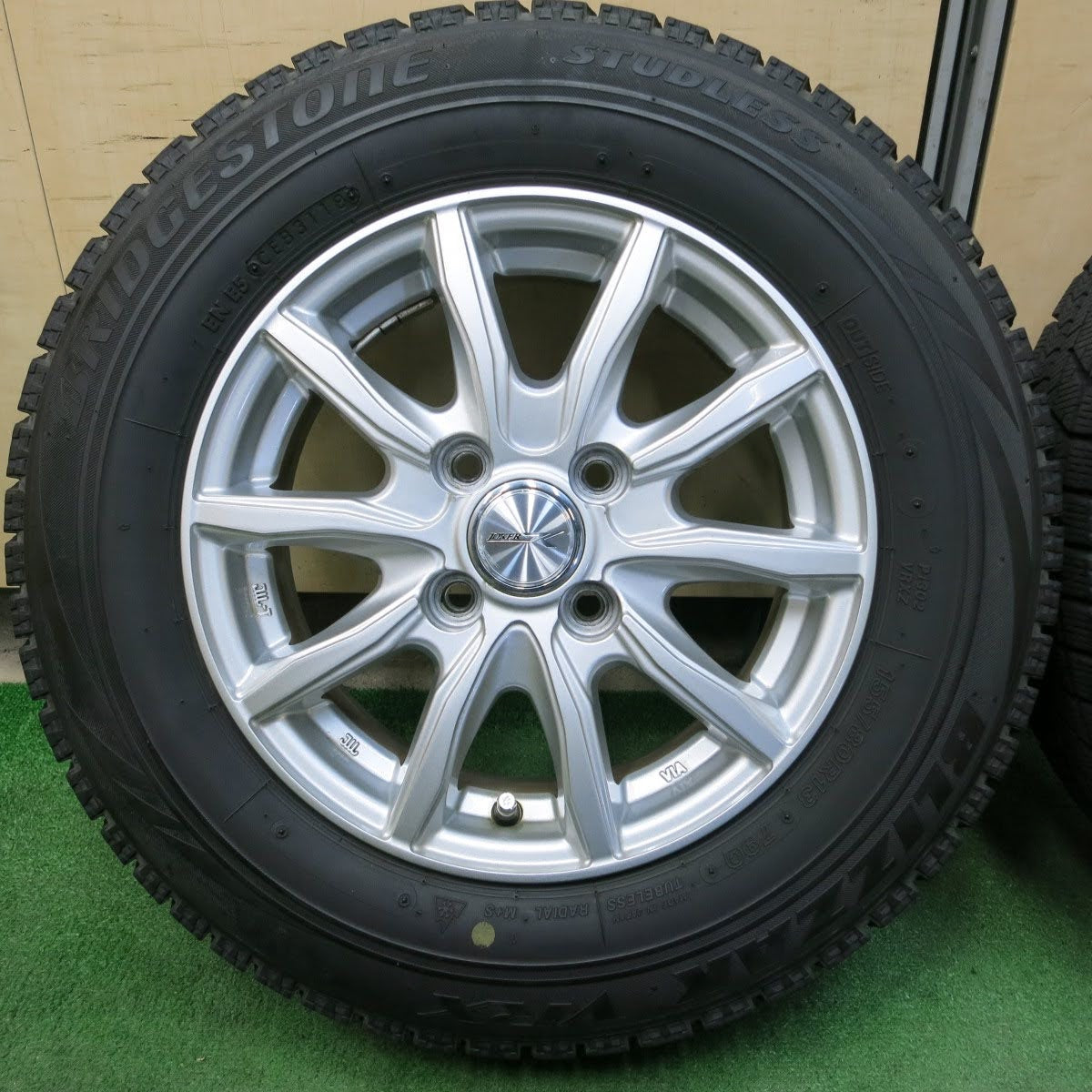 [送料無料]キレイ★スタッドレス 155/80R13 ブリヂストン ブリザック VRX JOKER weds ジョーカー 13インチ PCD100/4H★3100308イス