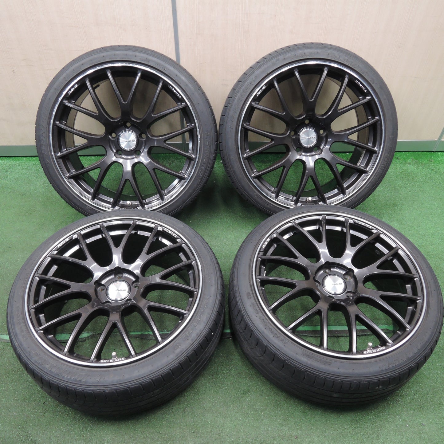 *送料無料* 4本価格★RAYS HOMURA 2×8 GTS 225/40R19 ダンロップ ルマンV 19インチ レイズ ホムラ PCD114.3/5H★4022310NJノ