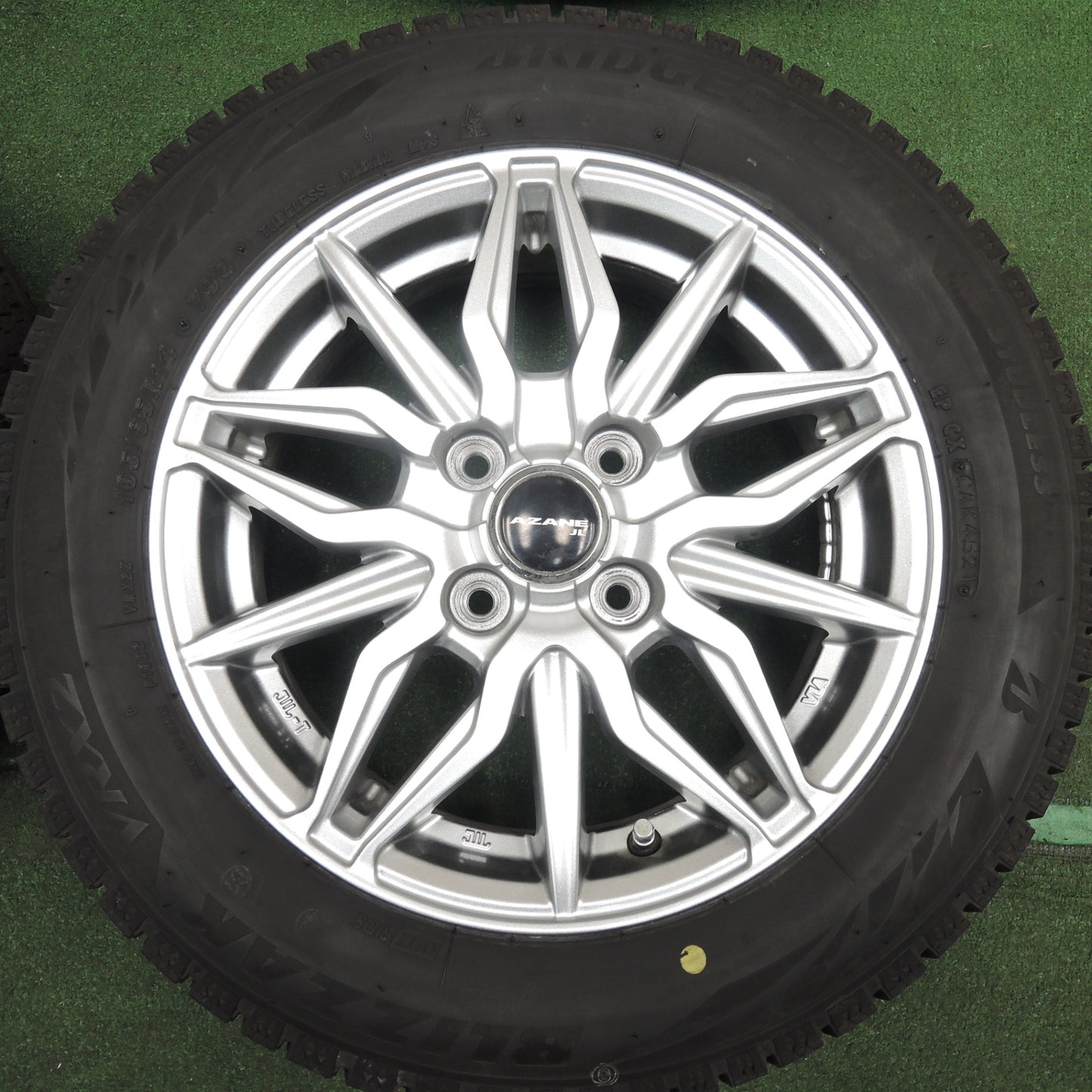 *送料無料* バリ溝！21年！キレイ！9分★スタッドレス 165/65R14 ブリヂストン ブリザック VRX2 AZANE JL 14インチ PCD100/4H★4021717HAス