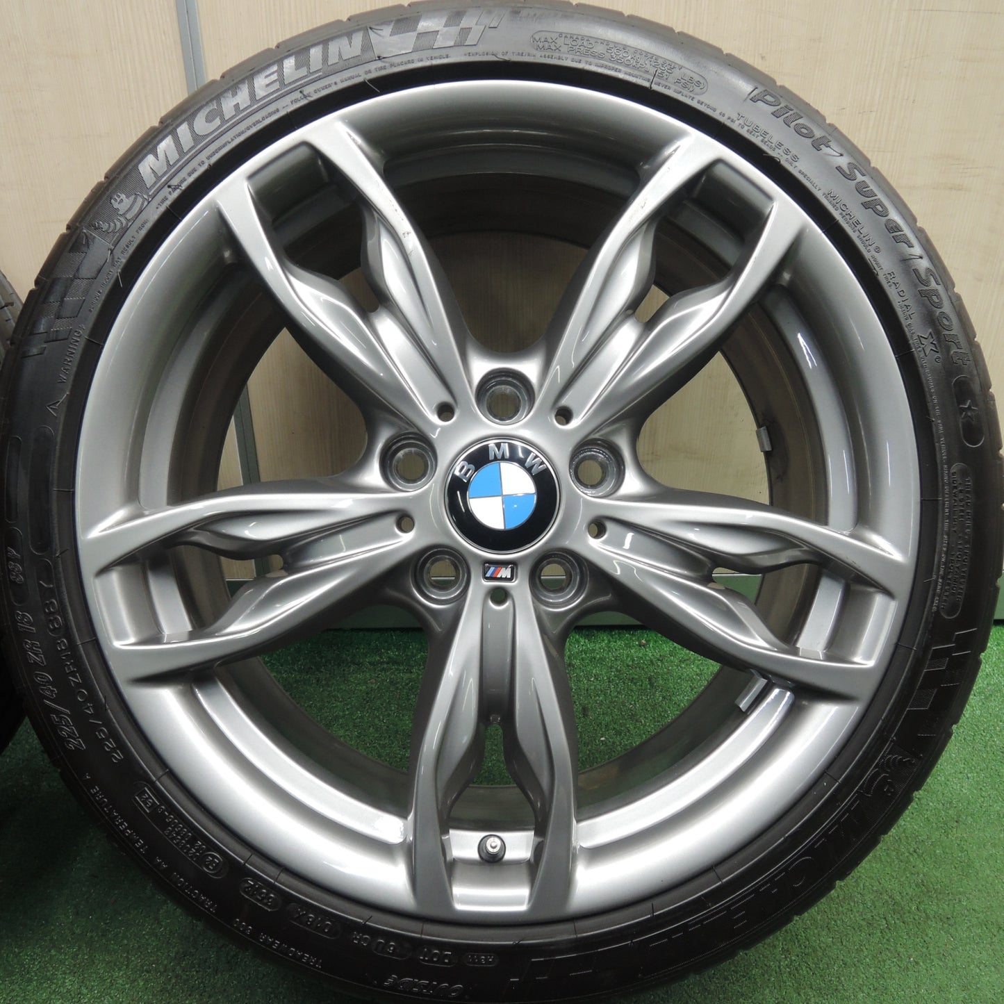 *送料無料* バリ溝！キレイ！9.5分★BMW F20 F22 M235i M135i 純正 225/40R18 245/35R18 ミシュラン パイロット スーパー スポーツ PCD120/5H★4020402HAノ