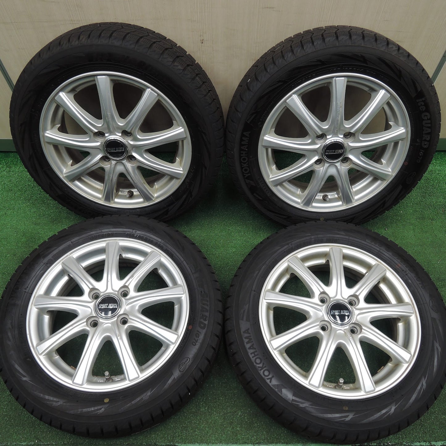 [送料無料]バリ溝！21年！ほぼ10分★スタッドレス 155/65R14 ヨコハマ アイスガード iG70 SPORT RUOTA 14インチ PCD100/4H★3111807HAス