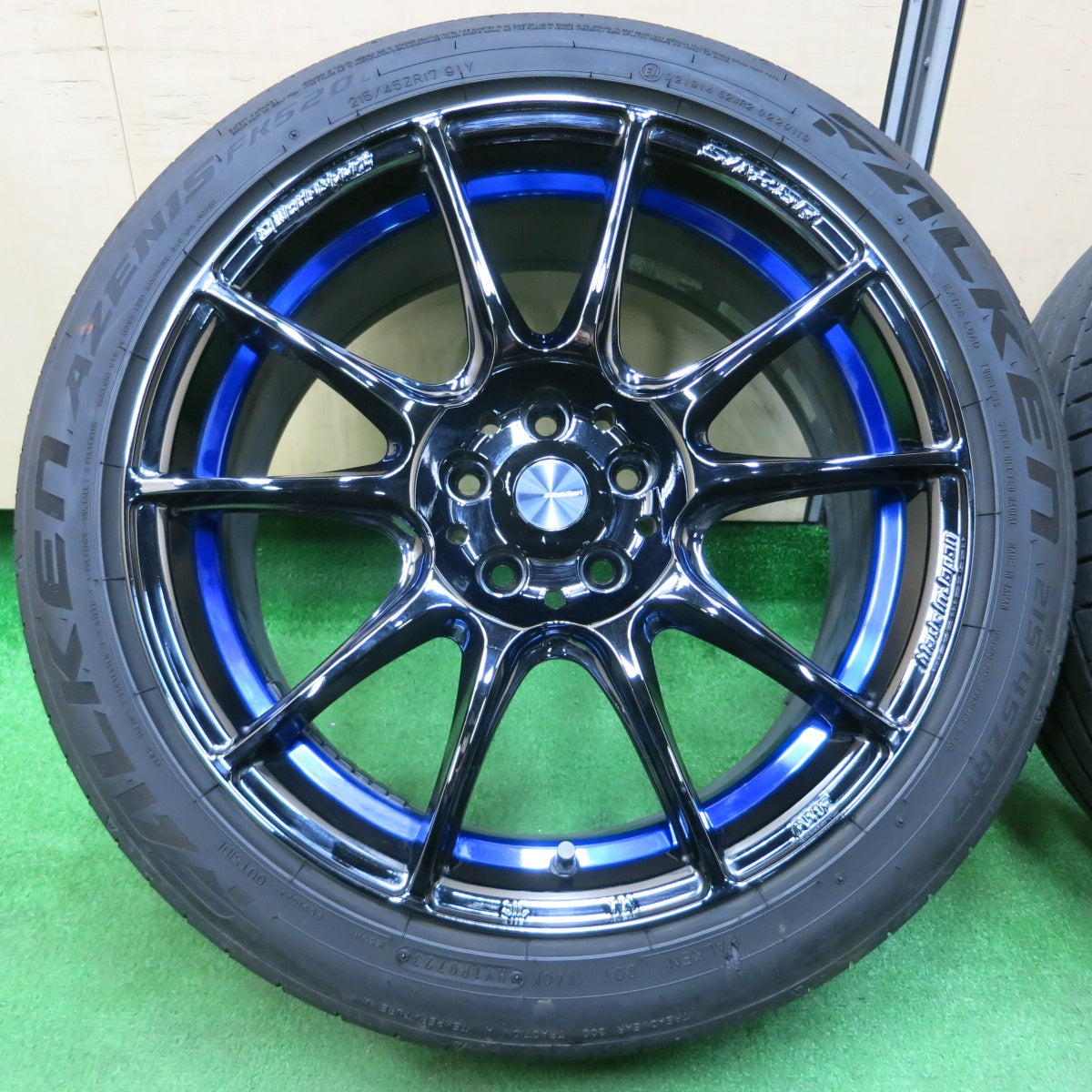 *送料無料* バリ溝！23年！キレイ！9分★Weds Sport SA-25R 215/45R17 ファルケン アゼニス FK520L 17インチ ウェッズスポーツ PCD100/5H★4021605イノ