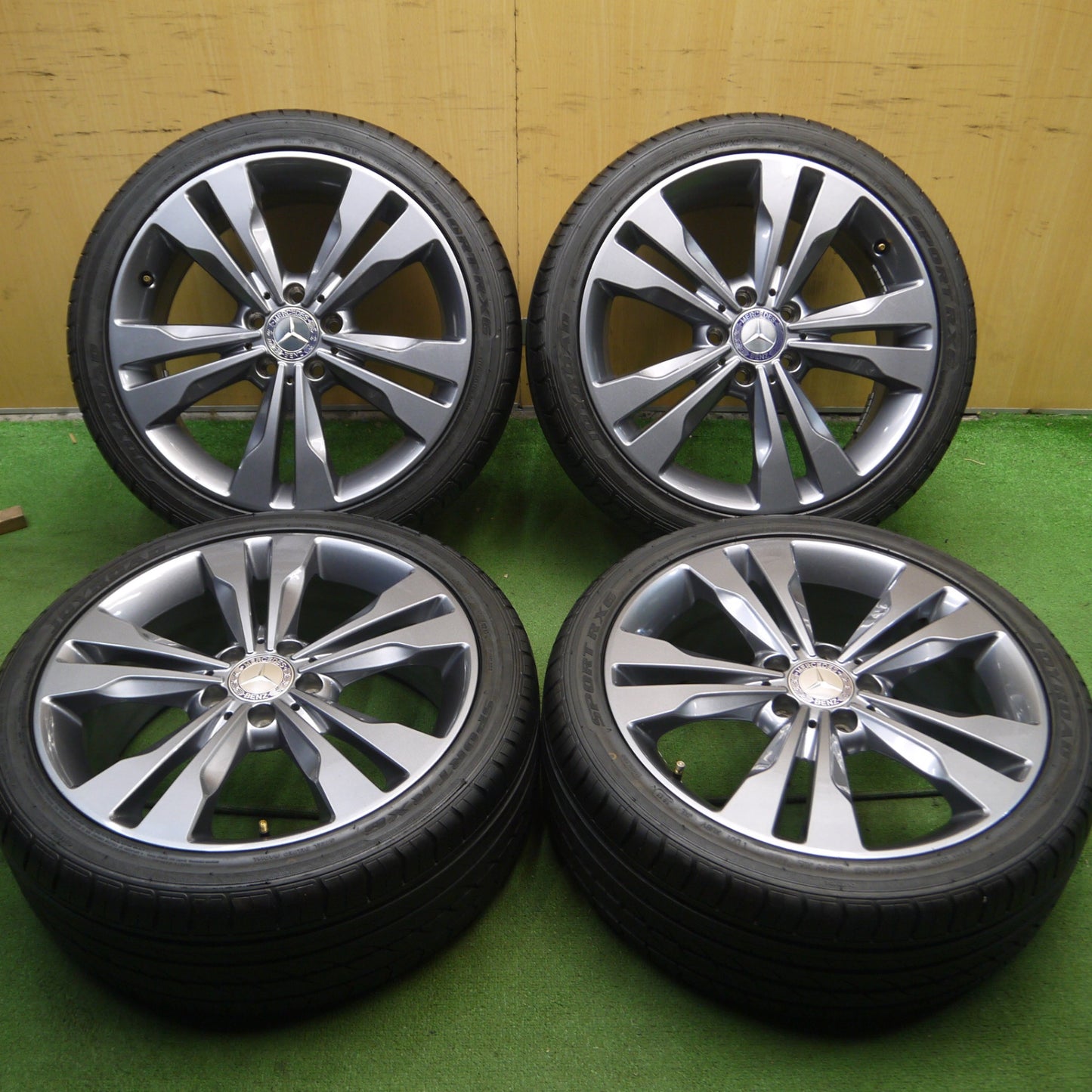 *送料無料* バリ溝！キレイ！ほぼ10分★ベンツ Cクラス W205 C205 純正 225/40R18 ジョイロード SPORT RX6 18インチ PCD112/5H★4022107Hノ