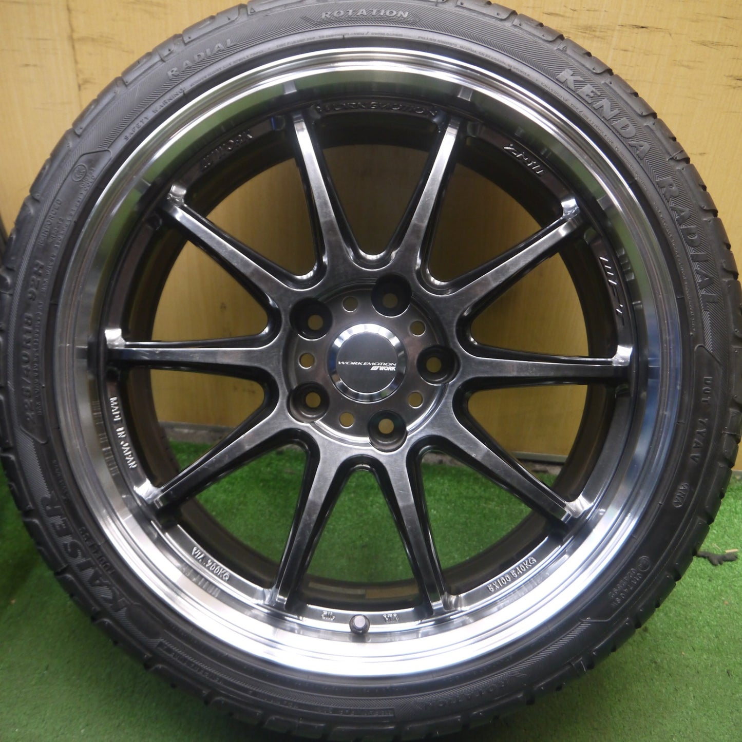 *送料無料* バリ溝！20年！綺麗！9.5分★WORK EMOTION ZR10 WFT EMTZR10 225/40R18 255/35R18 ケンダ カイザー ワーク PCD114.3/5H★4030601Hノ