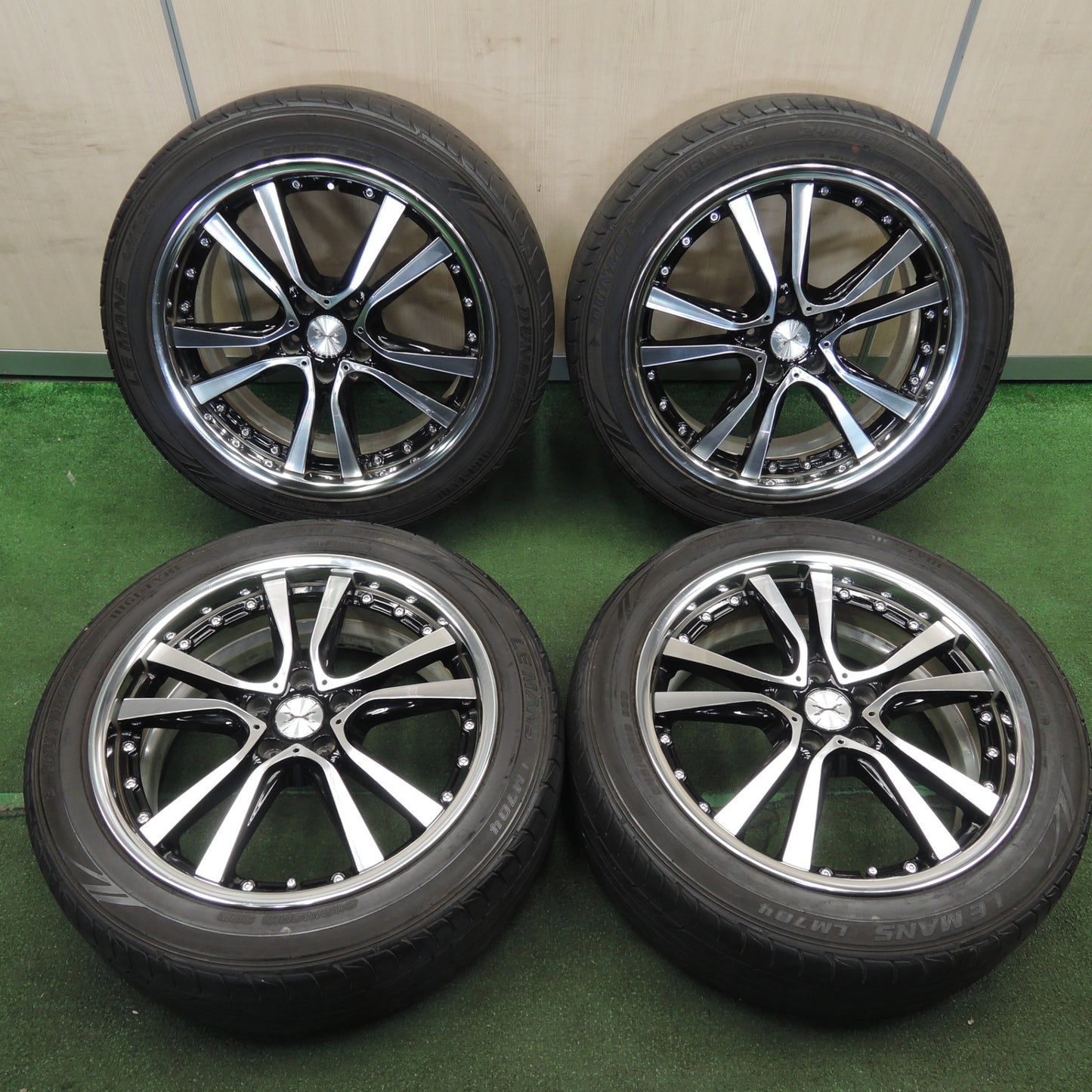 *送料無料* 4本価格★MAVERICK マーベリック 405S CURLフランジ SL 245/45R19 ダンロップ LE MANS LM704 PCD114.3/5H★4030601TNノ