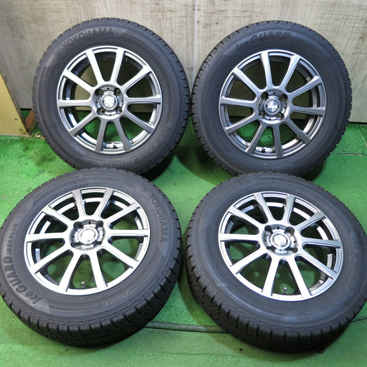 [送料無料]バリ溝！キレイ！9.5分★スタッドレス 195/65R15 ヨコハマ アイスガード iG50 プラス B-win 社外 アルミ 15インチ PCD100/4H★3061306Hス