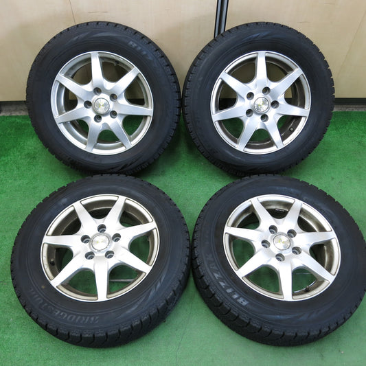 [送料無料]バリ溝！9.5分以上★スタッドレス 195/65R15 ブリヂストン ブリザック VRX Grave 社外 アルミ 15インチ PCD114.3/5H★3062409サス