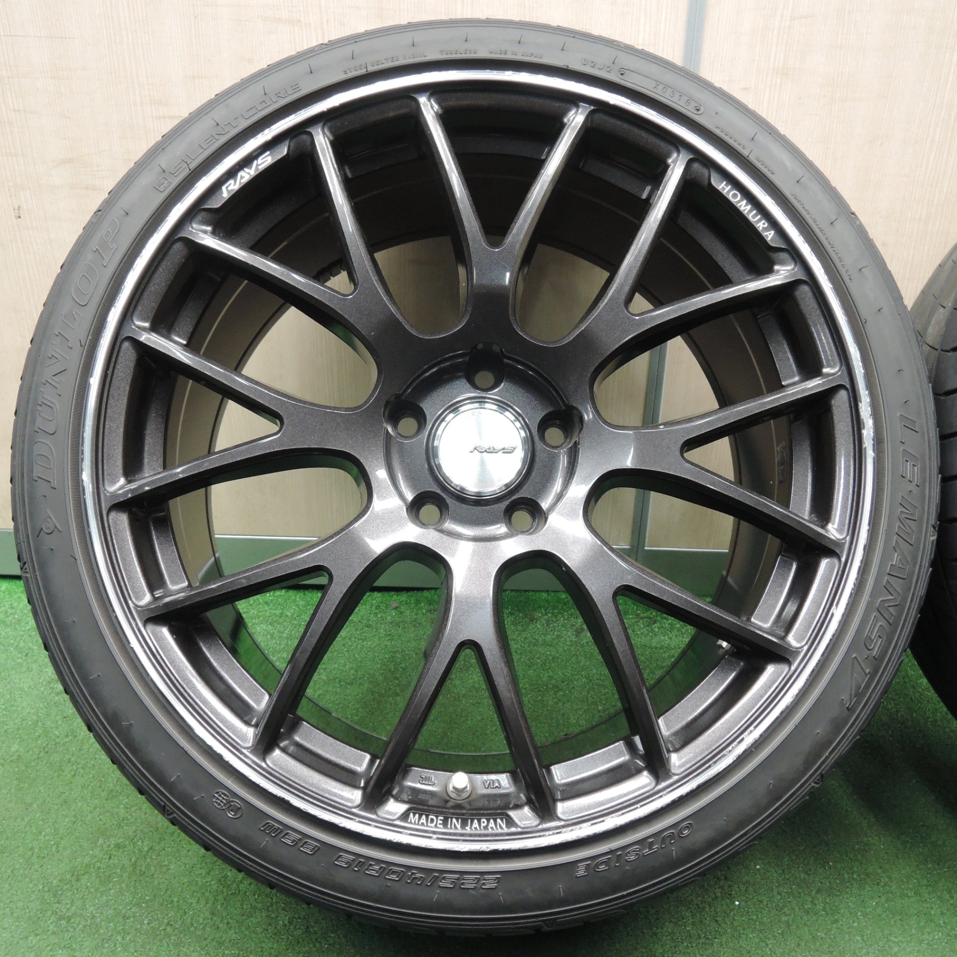 *送料無料* 4本価格★RAYS HOMURA 2×8 GTS 225/40R19 ダンロップ ルマンV 19インチ レイズ ホムラ  PCD114.3/5H★4022310NJノ