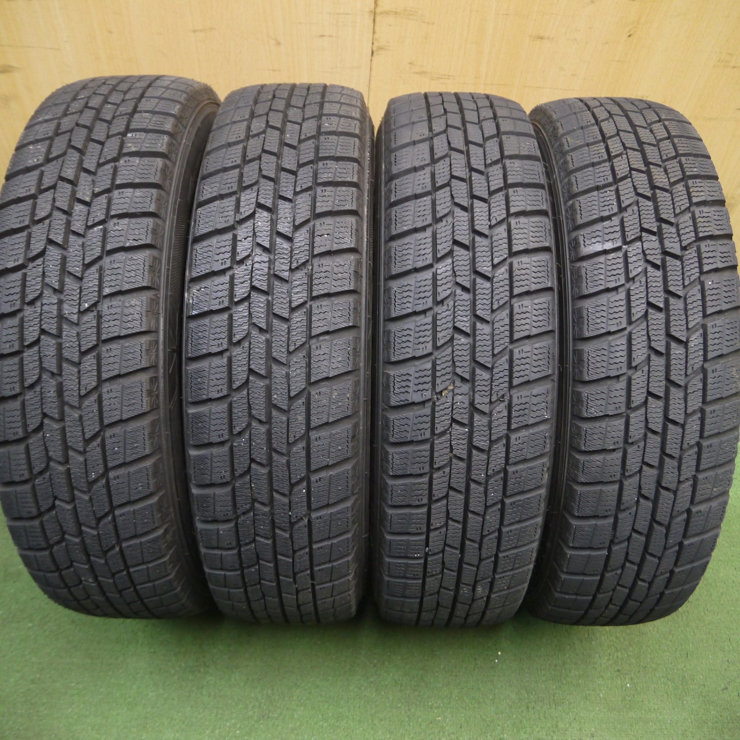 *送料無料* 超バリ溝！20年！キレイ！ほぼ10分★スタッドレス 155/65R14 グッドイヤー アイスナビ6 Exceeder エクシーダー 14インチ PCD100/4H★4031302Hス