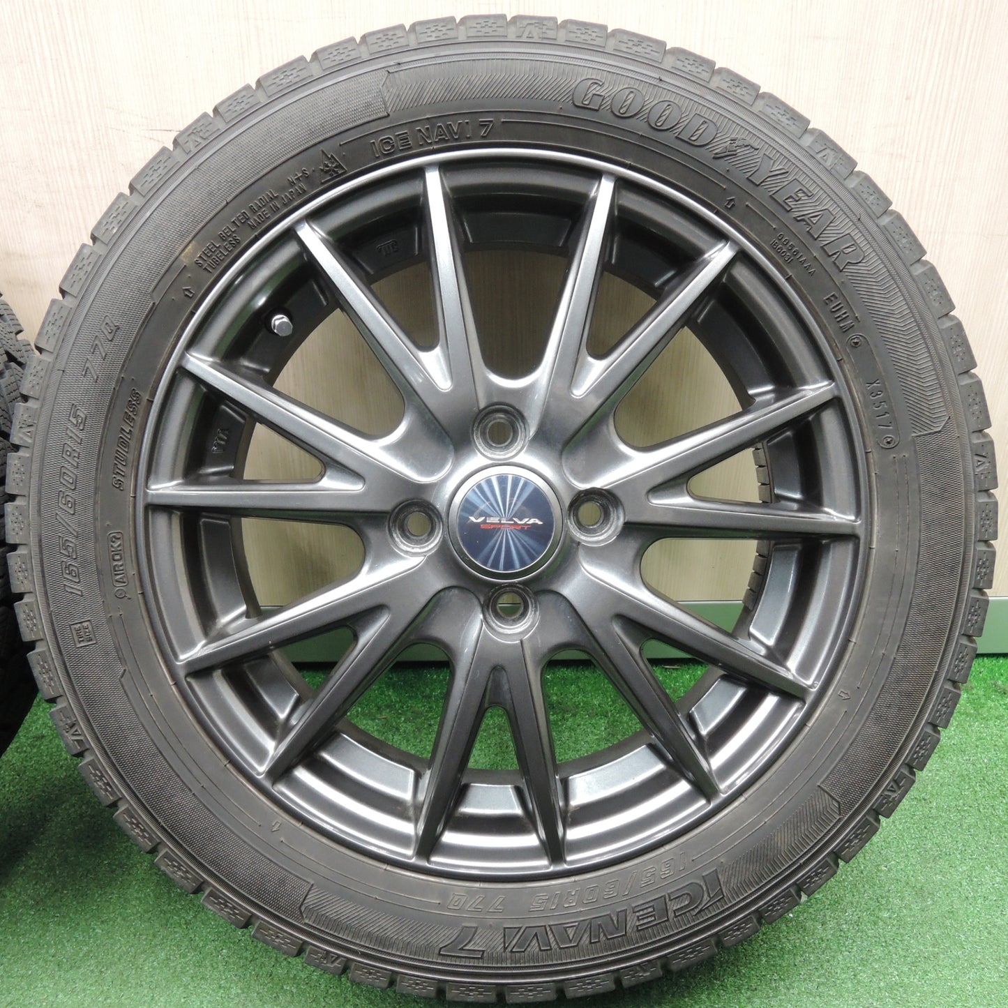 *送料無料* 4本価格★スタッドレス 165/60R15 グッドイヤー アイスナビ7 VELVA SPORT ヴェルヴァ スポーツ 15インチ PCD100/4H★4022303NJス