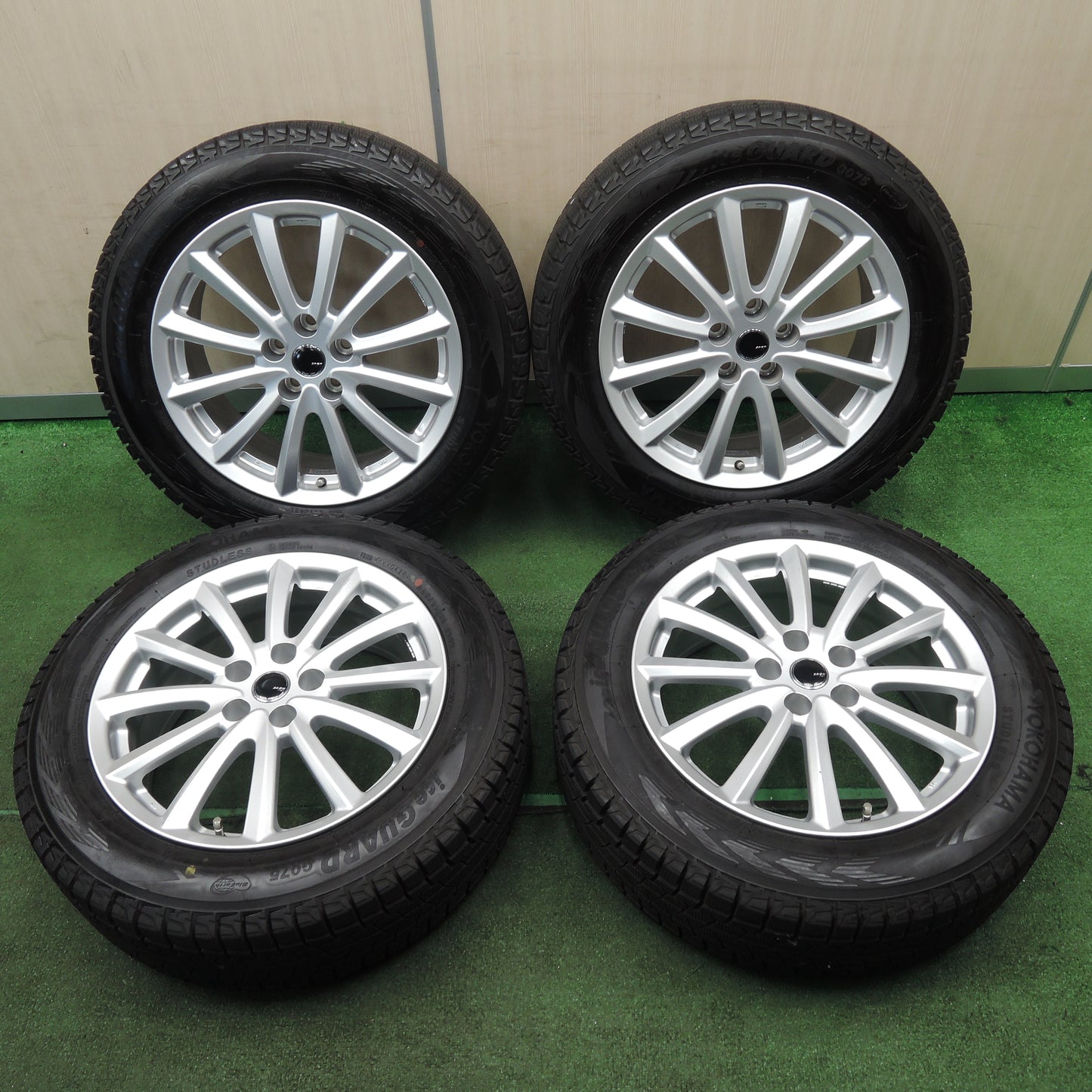 *送料無料*バリ溝 21年 キレイ ほぼ10分★スタッドレス 225/60R18 ヨコハマ アイスガード G075 ZACK JP-016 KOSEI PCD114.3/5H★4011701NJス