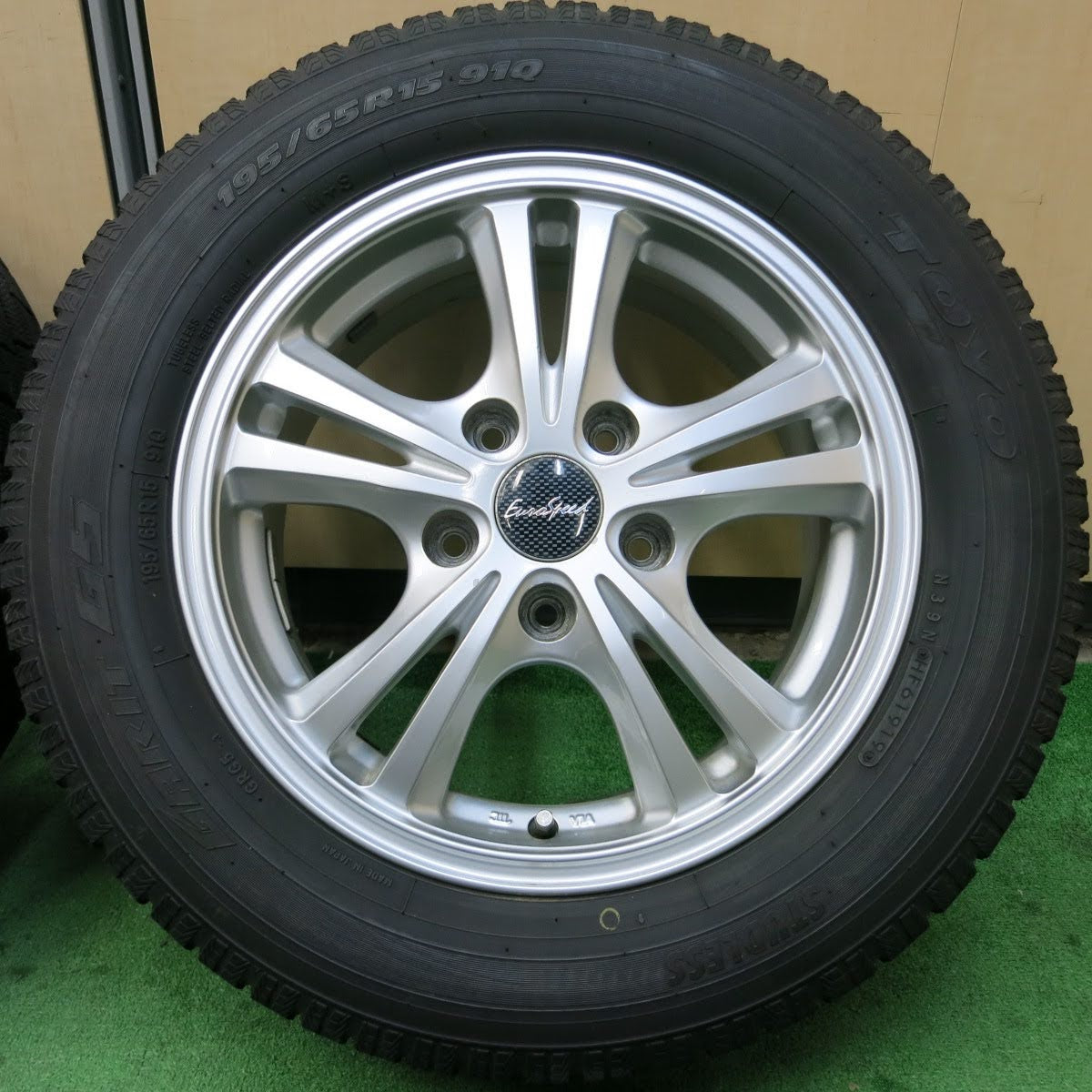 [送料無料]バリ溝！19年！キレイ！9分★スタッドレス 195/65R15 トーヨー ガリット G5 EuroSpeed ユーロスピード 15インチ PCD114.3/5H★3072003イス