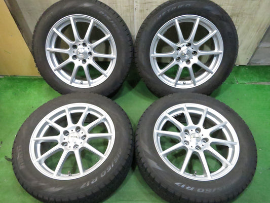 [送料無料]キレイ！19年★スタッドレス 215/60R17 ピレリ アイスアシンメトリコ smart MANARAY SPORT マナレイスポーツ 17インチ PCD114.3/5H★3020618Hス