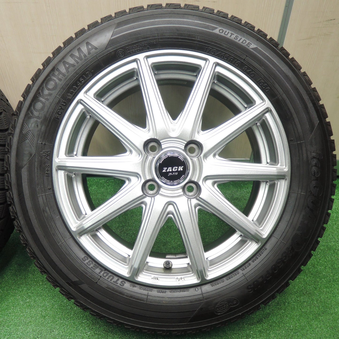 [送料無料]バリ溝！キレイ！8.5分★スタッドレス 175/65R15 ヨコハマ アイスガード iG50 プラス ZACK JP-710 MONZA ザック 15インチ PCD100/4H★3092702NJス