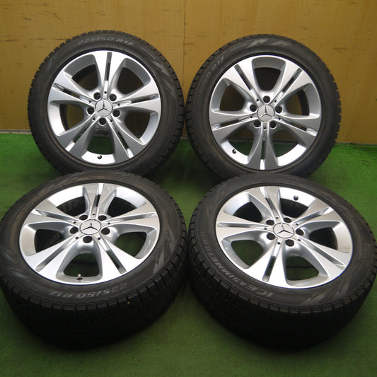 *送料無料*バリ溝！19年！キレイ！9.5分★ベンツ Cクラス W205 純正 225/50R17 スタッドレス ピレリ アイスアシンメトリコ PCD112/5H★3101603Hス