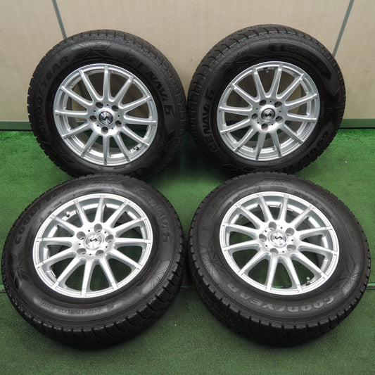 *送料無料*バリ溝！キレイ！8.5分★スタッドレス 215/65R16 グッドイヤー アイスナビ6 社外 アルミ ホイール 16インチ PCD114.3/5H★3122401NJス