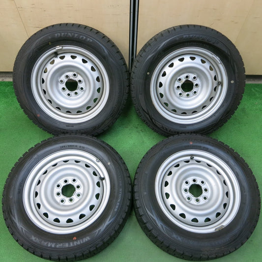 [送料無料]バリ溝！綺麗！9.5分★スタッドレス 195/65R15 ダンロップ ウインターマックス WM01 スチール ホイール 15インチ PCD100 114.3/4H マルチ★3082801イス