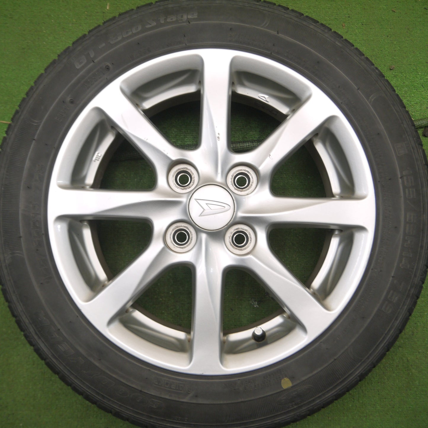 *送料無料* 4本価格！21年★ダイハツ タント ムーヴ 等 純正 155/65R14 グッドイヤー GT-Eco Stage 14インチ PCD100/4H★4022101Hノ