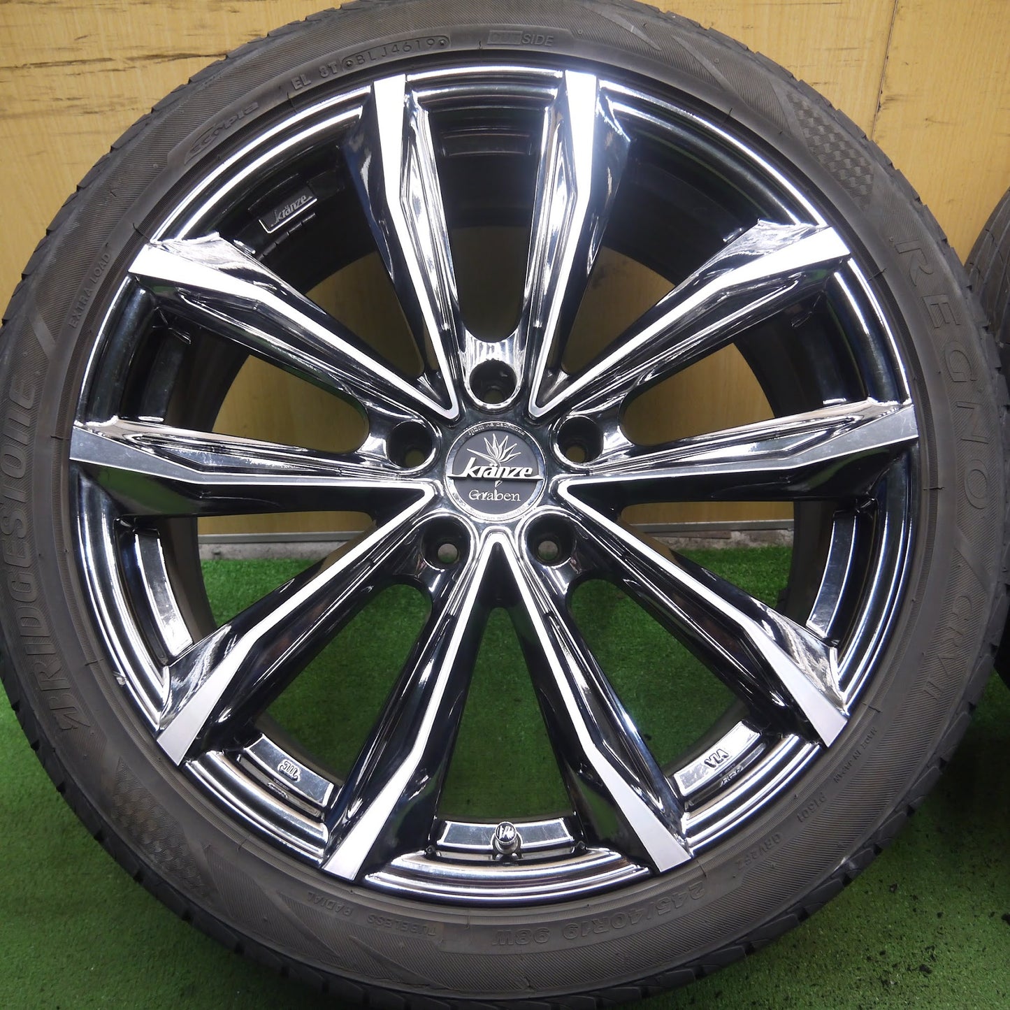 [送料無料]キレイ！19年★kranze Graben 245/40R19 ブリヂストン レグノ GRVⅡ クレンツェ グラベン 19インチ PCD114.3/5H★3070511Hノ