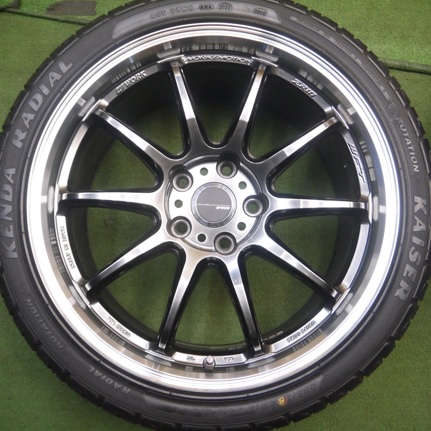 *送料無料* バリ溝！20年！綺麗！9.5分★WORK EMOTION ZR10 WFT EMTZR10 225/40R18 255/35R18 ケンダ カイザー ワーク PCD114.3/5H★4030601Hノ