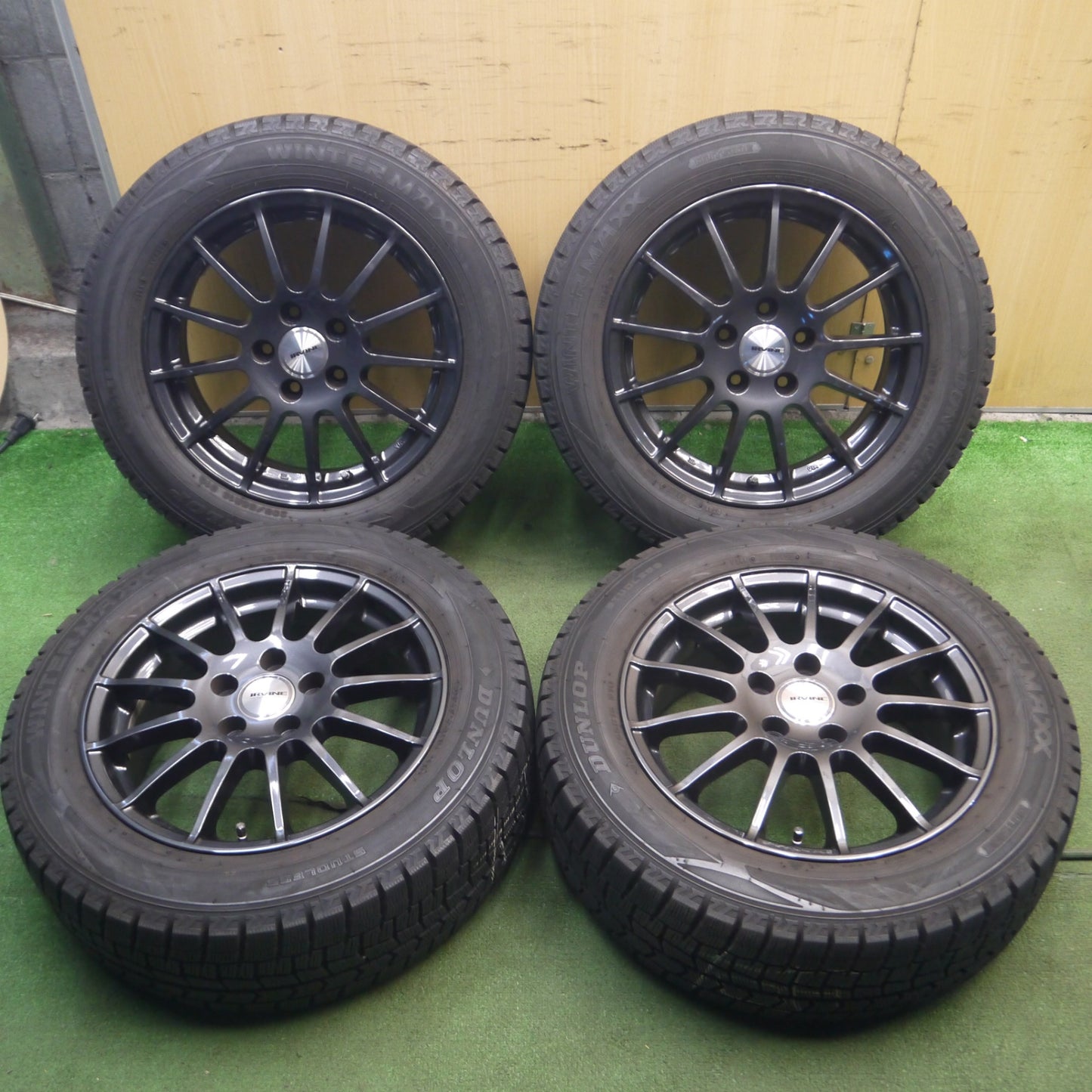 *送料無料* バリ溝！20年！キレイ！9.5分以上★ワーゲン等 IRVINE 205/55R16 スタッドレス ダンロップ ウインターマックス WM02 アーヴィン 16インチ PCD112/5H★4021002ナス