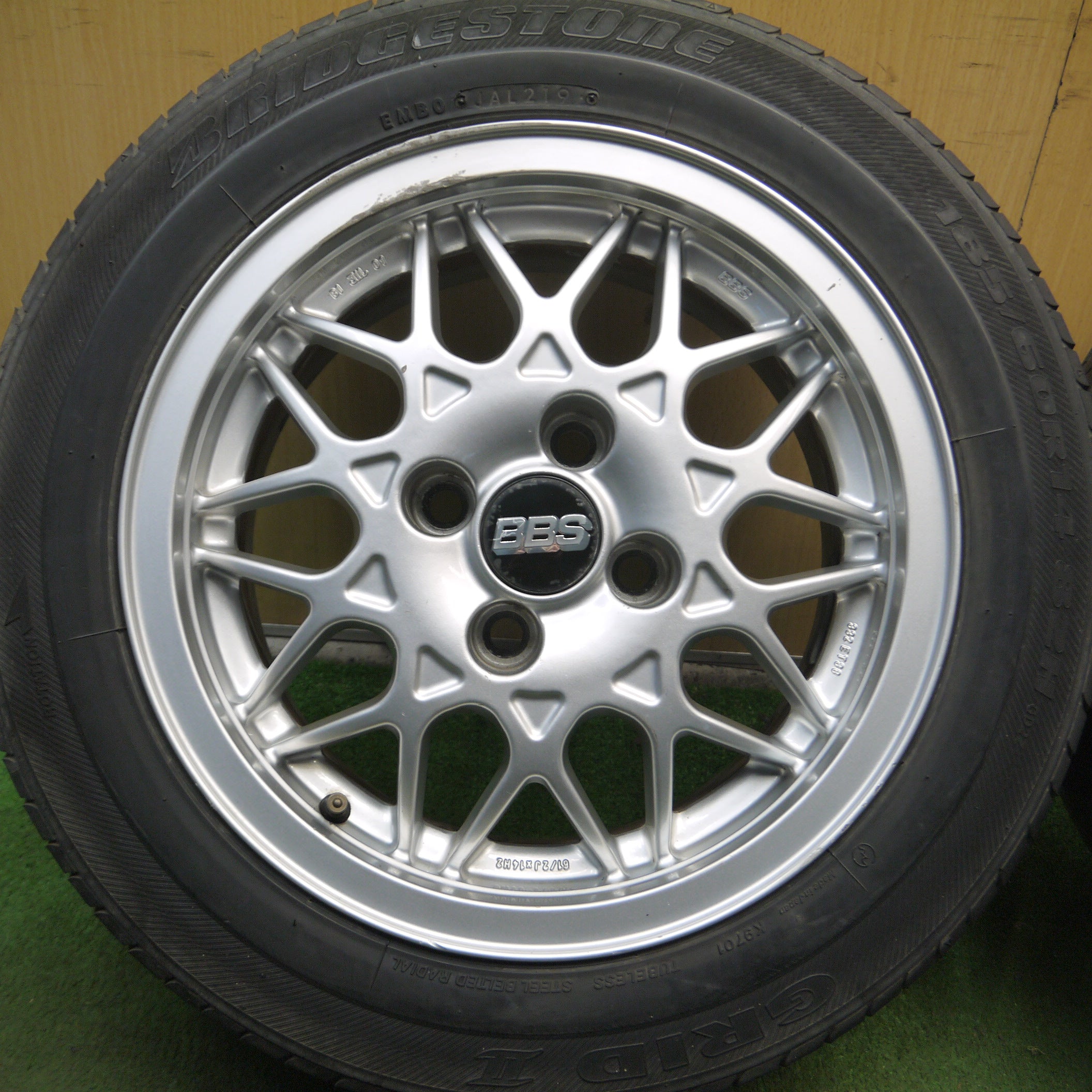 送料無料*4本価格☆ワーゲン 純正 OP BBS 185/60R14 ブリヂストン GRIDⅡ 14インチ PCD100/4H☆31225 |  名古屋/岐阜の中古カー用品・工具の買取/販売ならガレージゲット