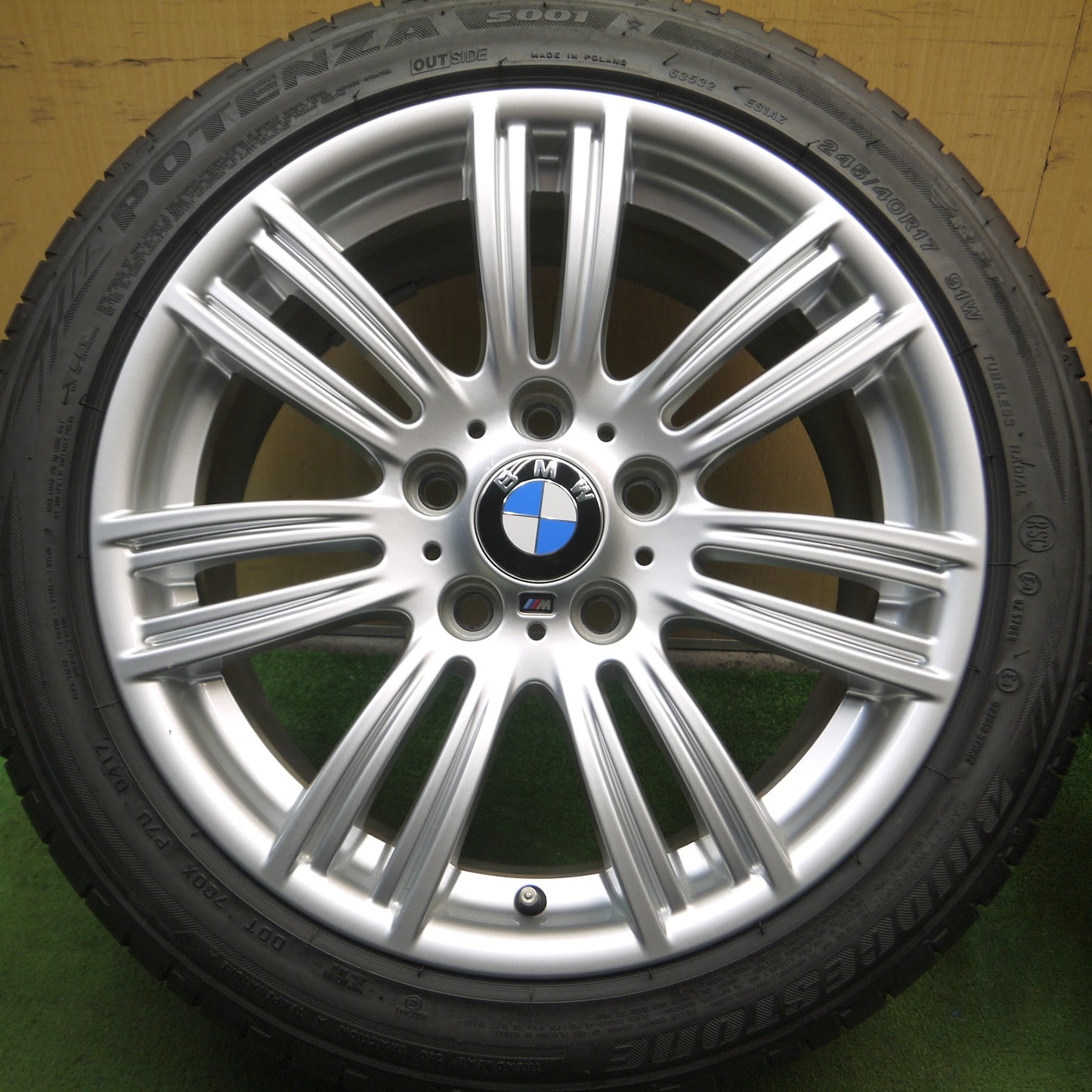 [送料無料]バリ溝！キレイ！9分★BMW 1シリーズ F20 383M Mスポーツ 純正 225/45R17 245/40R17 ブリヂストン ポテンザ S001 RFT 17インチ PCD120/5H★3091107Hノ