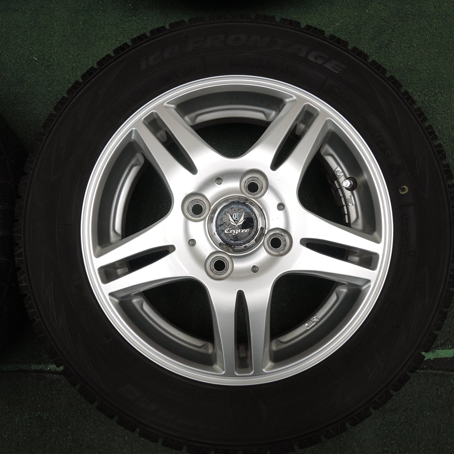 *送料無料* バリ溝！20年！9分★スタッドレス 155/65R13 アイスフロンテージ Cegree 13インチ PCD100/4H★4021309TNス