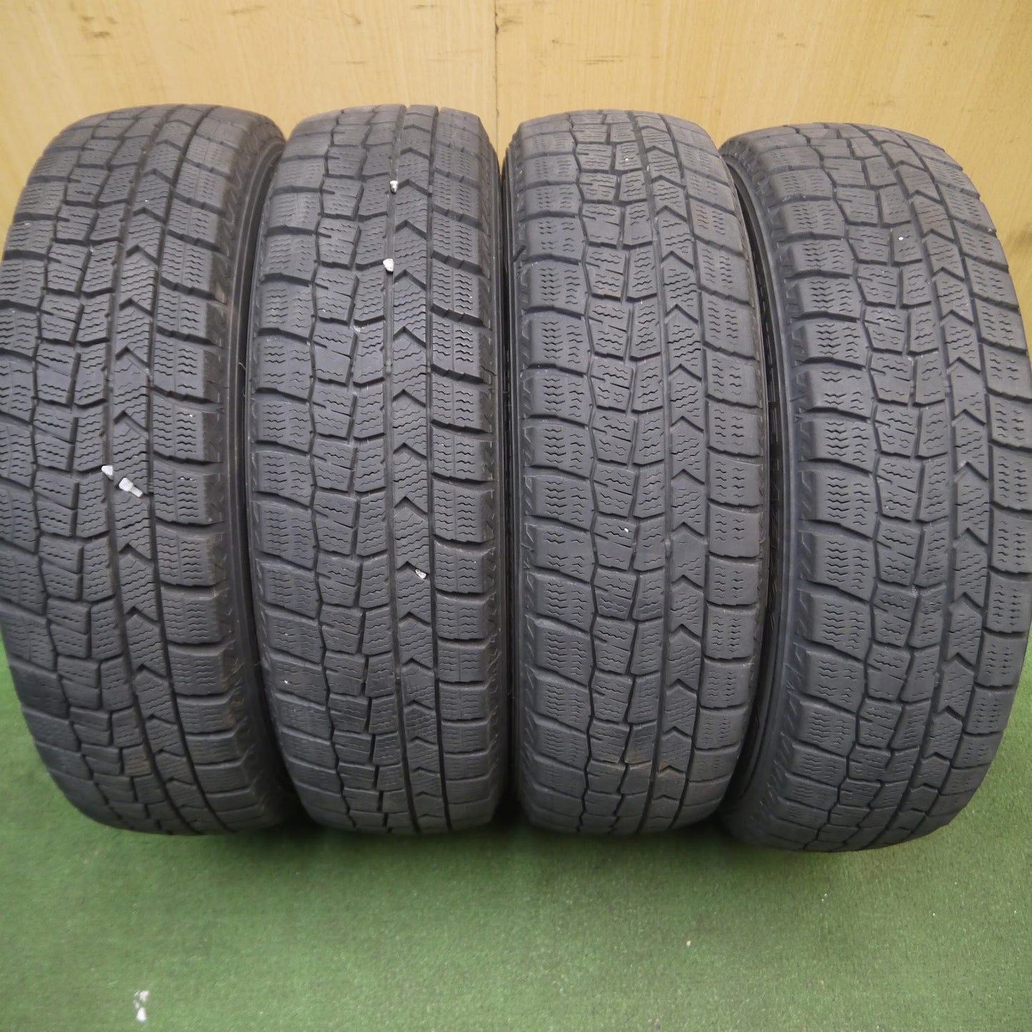 [送料無料]バリ溝！19年！9分★スタッドレス 155/65R13 ダンロップ ウインターマックス WM02 JOKER weds ジョーカー 13インチ PCD100/4H★3101101Hス