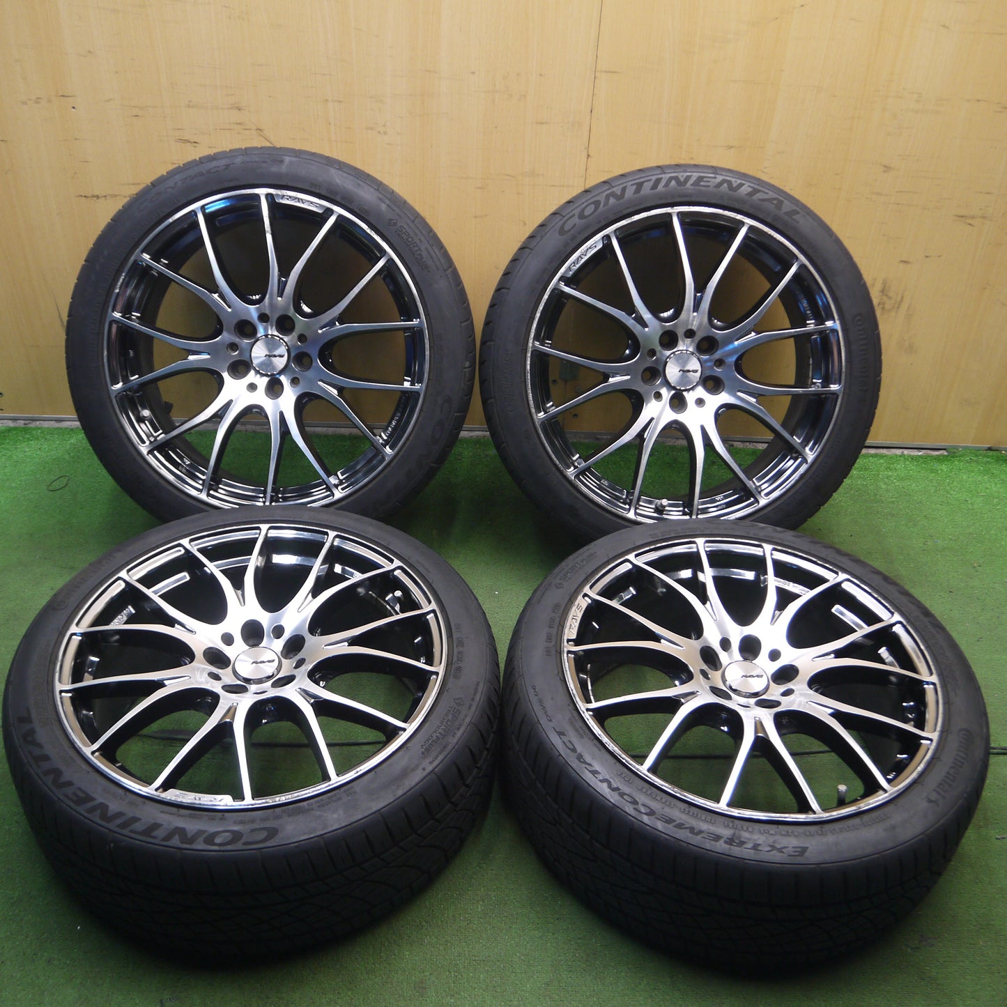 *送料無料*4本価格！20年★RAYS HOMURA 2×7 225/45R19 コンチネンタル SPORTPLUS+ レイズ ホムラ 19インチ PCD114.3/5H★3112502KAノ