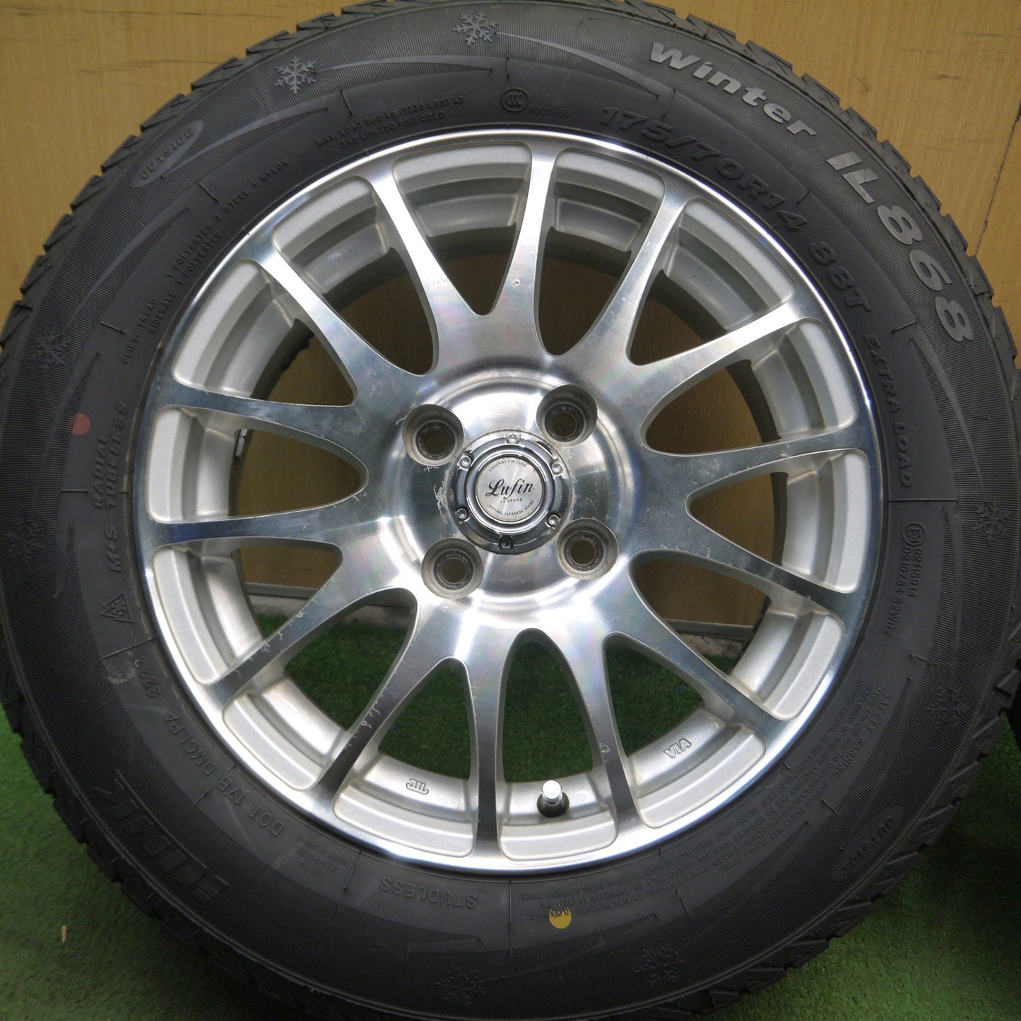 *送料無料* バリ溝！22年！ほぼ10分★スタッドレス 175/70R14 アイリンク ウィンター IL868 Lufin 14SPOKE 14インチ PCD100/4H★4021611Hス