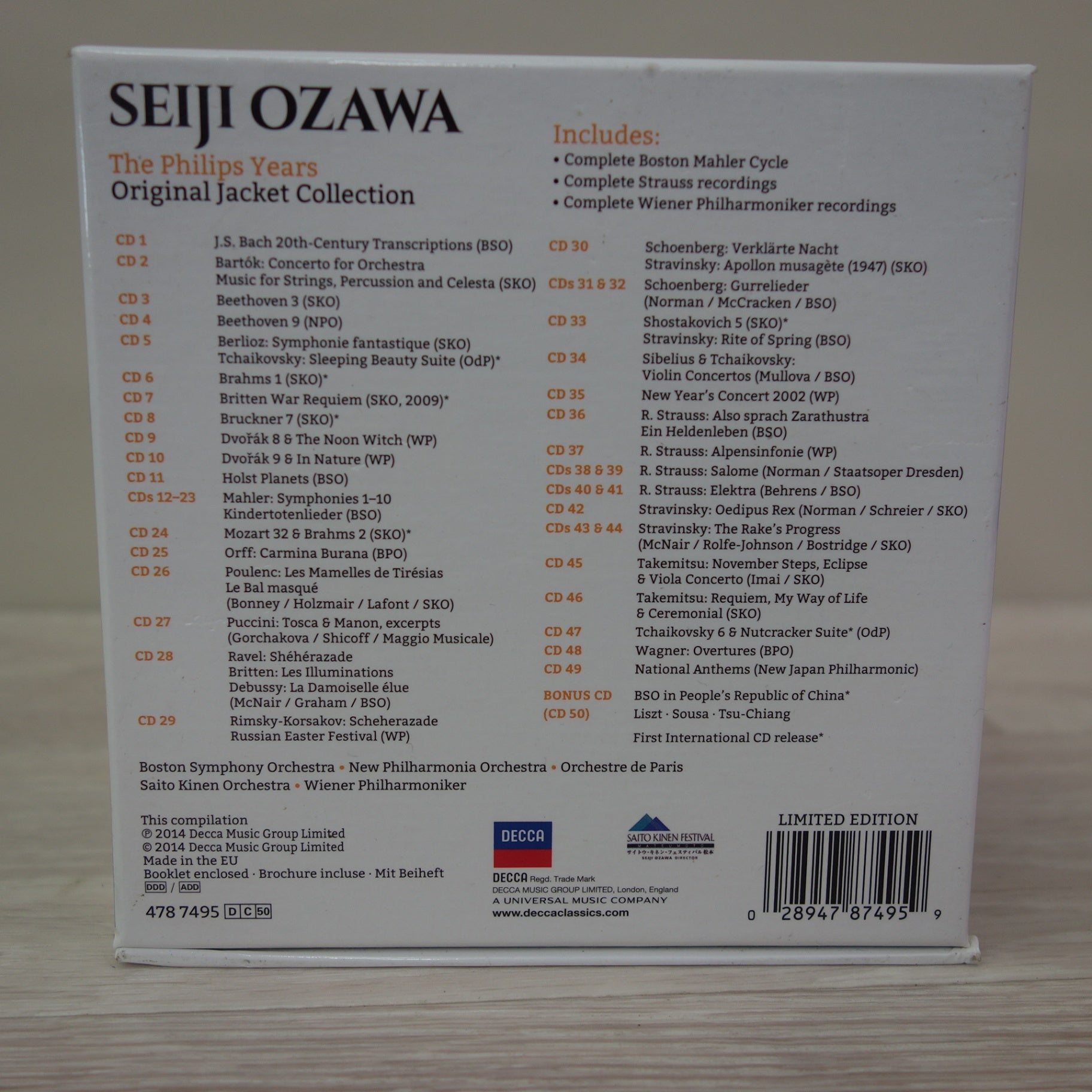 [送料無料] キレイ☆SEIJI OZAWA 小澤征爾 THE PHILIPS YEARS CD BOX Disk CDボックス  フィリップス・イヤーズ☆