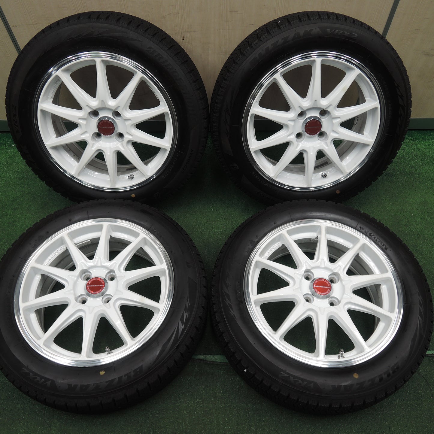 *送料無料*バリ溝！21年！綺麗！ほぼ10分★Lehrmeister LMSPORT 185/60R16 スタッドレス ブリヂストン ブリザック VRX2 レアマイスター PCD100/4H★3120217HAス