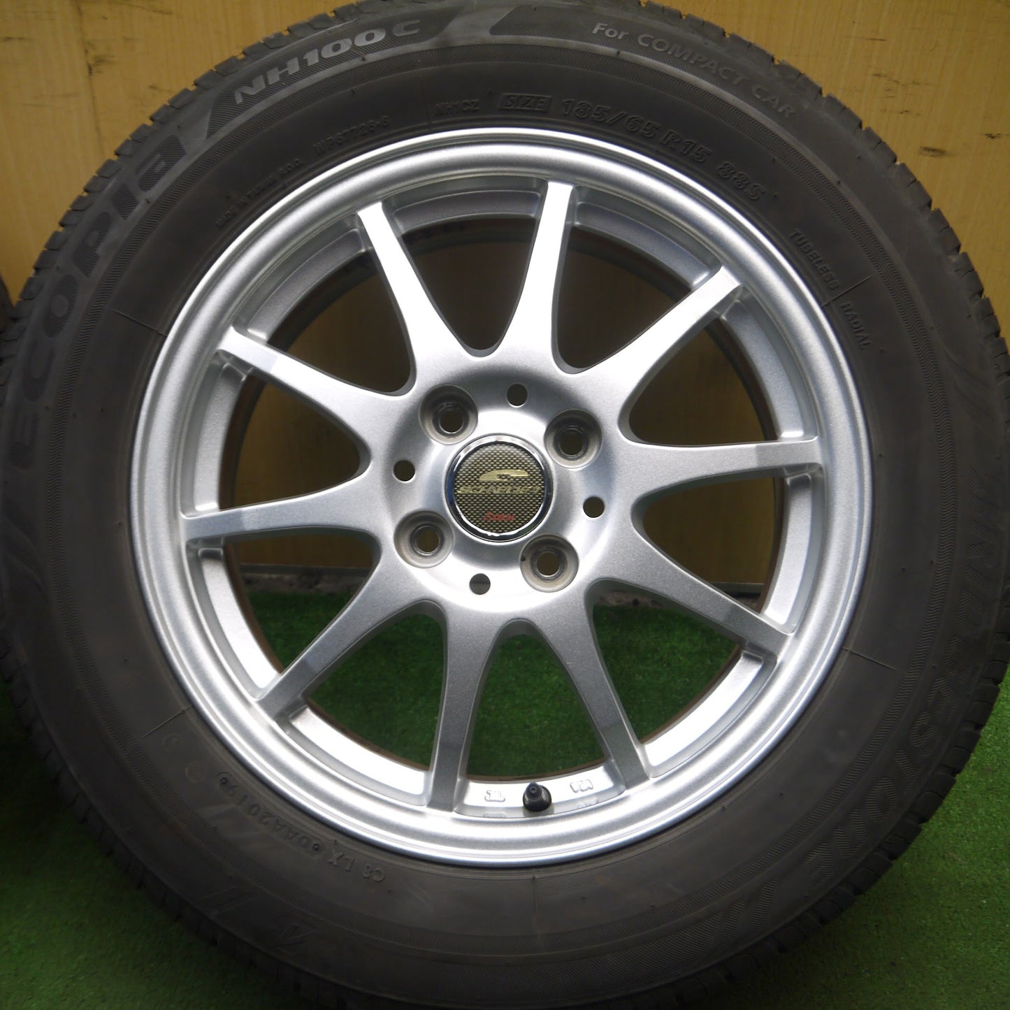 [送料無料]バリ溝！19年！キレイ！8.5分★185/65R15 ブリヂストン エコピア NH100C SCHNEIDER ATECH シュナイダー 15インチ PCD100/4H★3101102Hノ