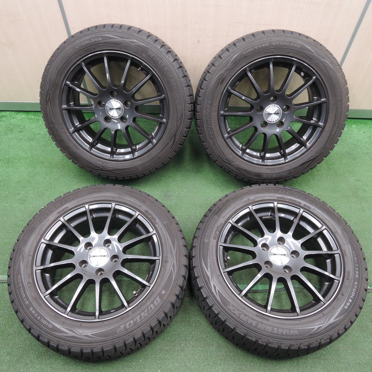 *送料無料*キレイ★ワーゲン等 IRVINE 205/55R16 スタッドレス ダンロップ ウインターマックス WM01 アーヴィン 16インチ PCD112/5H★3121310TNス