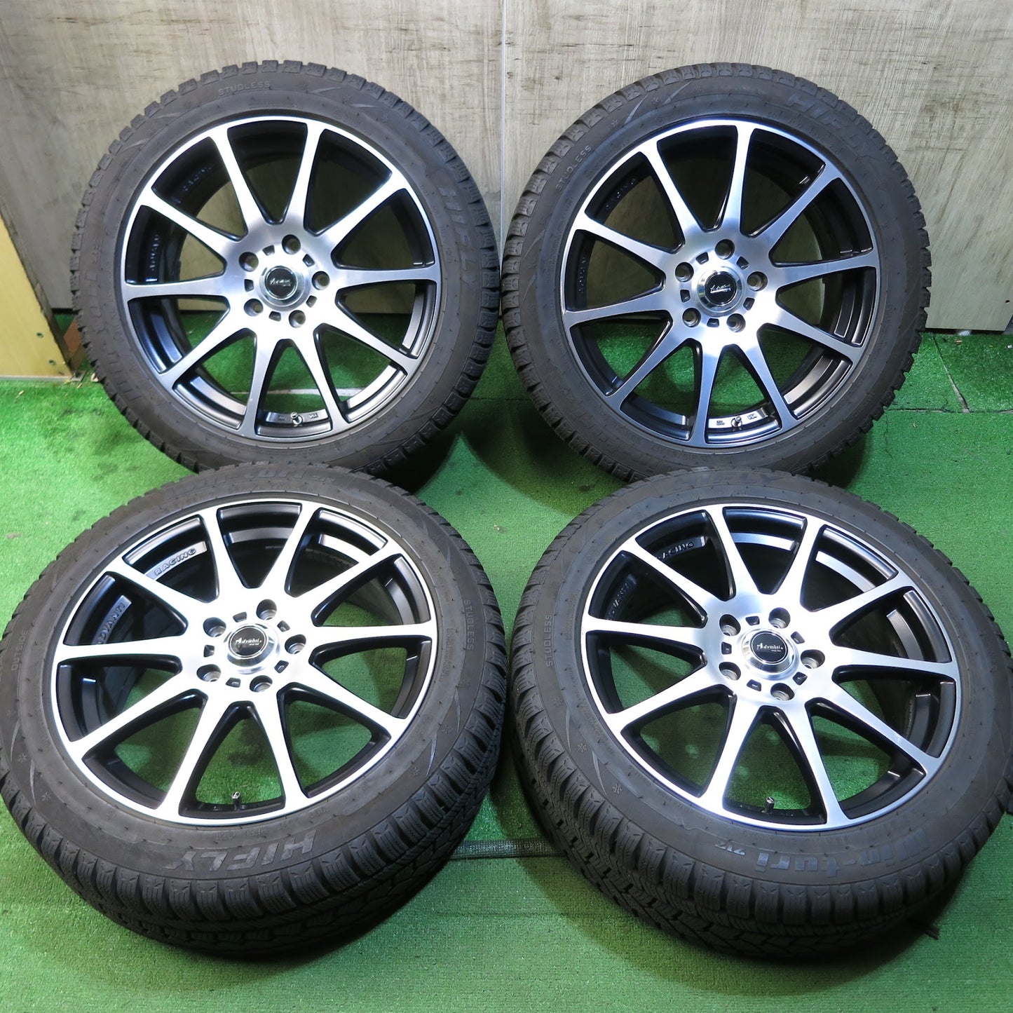 [送料無料]バリ溝！21年！キレイ！9.5分★スタッドレス 215/50R17 ハイフライ Win-turi 212 Advanti RACING アドヴァンティ レーシング PCD114.3/5H★3061208Hス