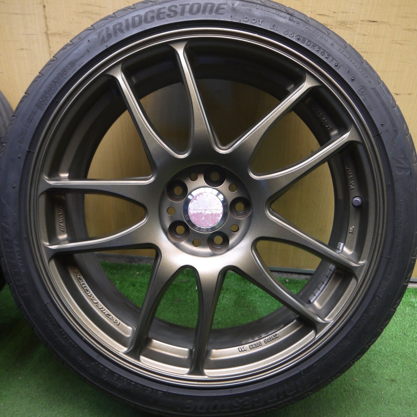 *送料無料* キレイ★86 BRZ等 WORK EMOTION Kiwami 215/40R18 225/40R18 ブリヂストン ポテンザ S007A ワーク 極 PCD100/5H★4031109Hノ