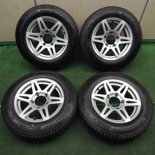 *送料無料*超バリ溝！21年！キレイ！ほぼ10分★ジムニー 等 175/80R16 スタッドレス ブリヂストン ブリザック DM-V3 社外 アルミ ホイール 16インチ PCD139.7/5H★3121305TNス