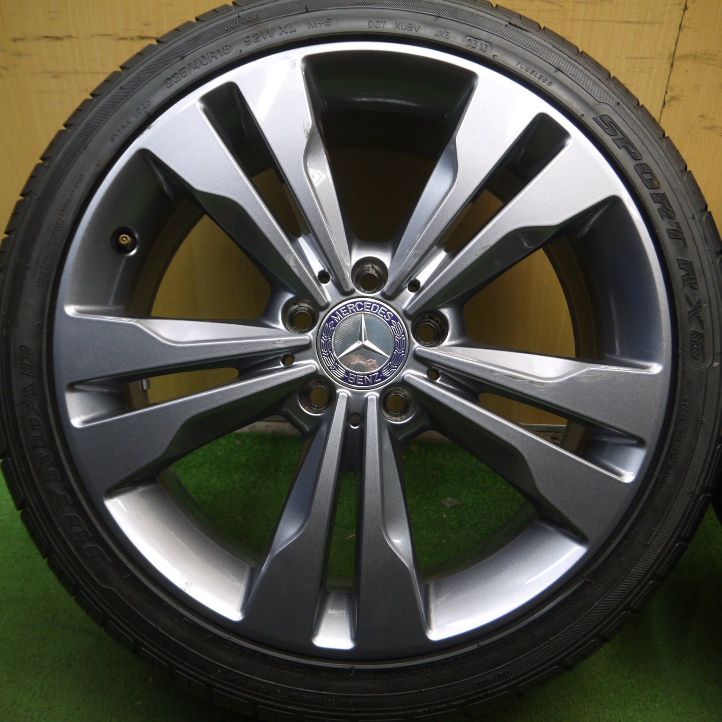 *送料無料* バリ溝！キレイ！ほぼ10分★ベンツ Cクラス W205 C205 純正 225/40R18 ジョイロード SPORT RX6 18インチ PCD112/5H★4022107Hノ