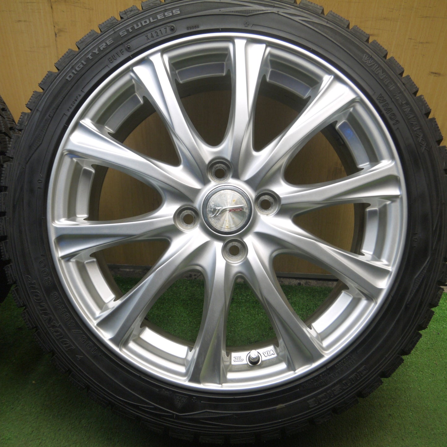 *送料無料* バリ溝！キレイ！9.5分以上★S660 等 165/55R15 195/45R16 スタッドレス ダンロップ ウインターマックス WM01 JOKER ジョーカー 15インチ PCD100/4H★4021601Hス