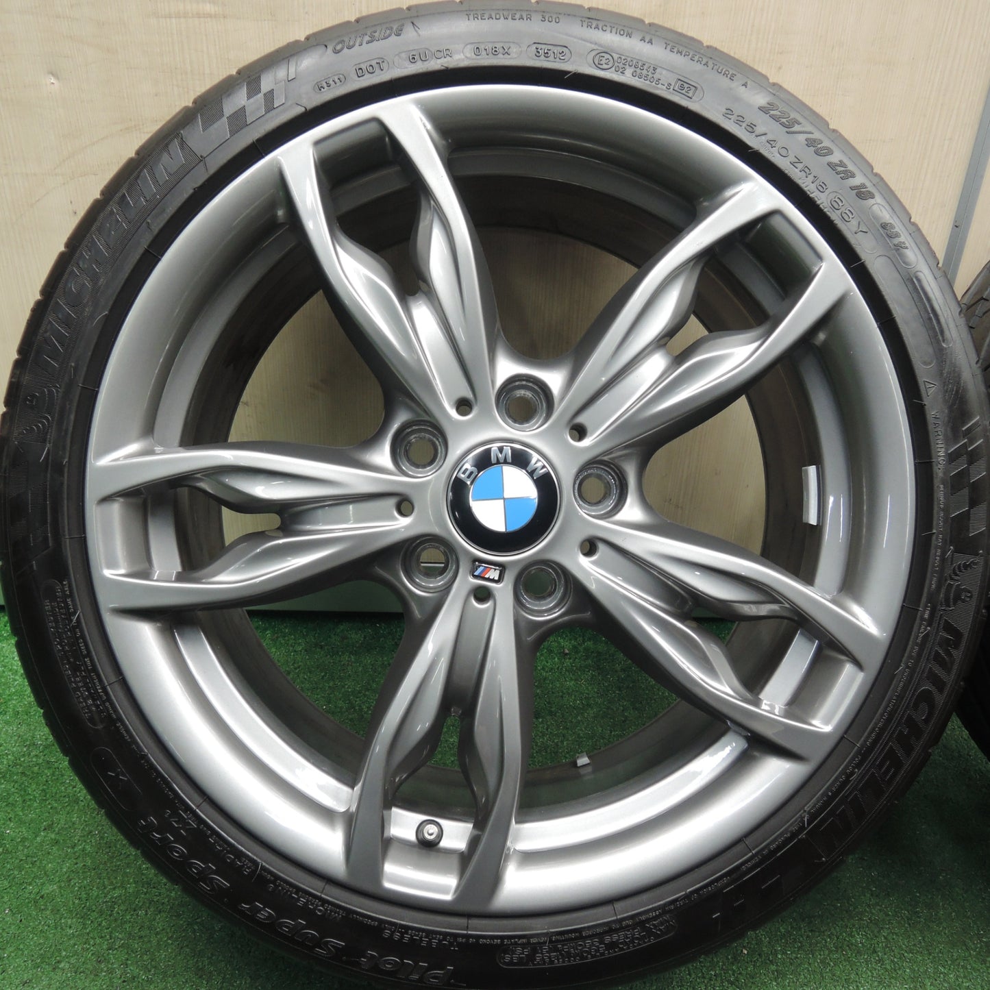 *送料無料* バリ溝！キレイ！9.5分★BMW F20 F22 M235i M135i 純正 225/40R18 245/35R18 ミシュラン パイロット スーパー スポーツ PCD120/5H★4020402HAノ