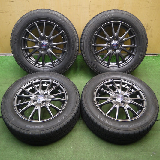 *送料無料*バリ溝！キレイ！9.5分★スタッドレス 185/65R15 トーヨー オブザーブ ガリット GIZ VELVA SPORT ヴェルヴァ 15インチ PCD100/4H★3102803KAス