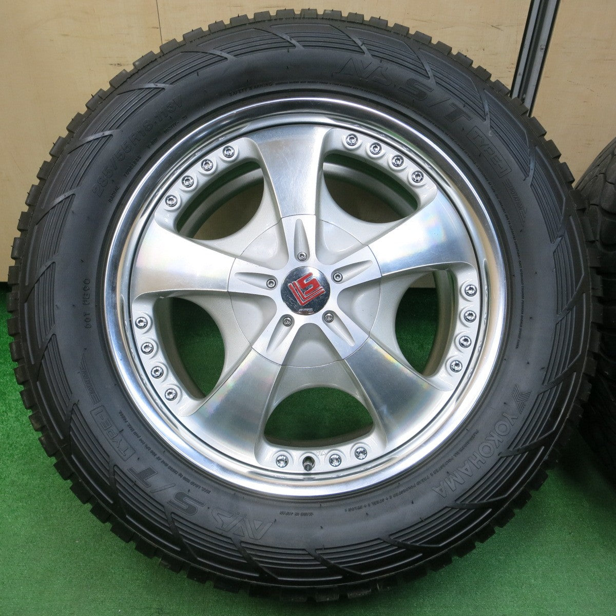 *送料無料* 4本価格★WORK LS105 285/55R18 ヨコハマ AVS S/T TYPE-1 ワーク 18インチ PCD150/5H★4021301イノ