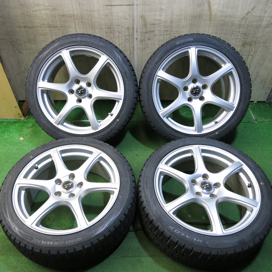 [送料無料]バリ溝！キレイ！9.5分★スタッドレス 225/45R18 ダンロップ ウインターマックス WM01 Treffer トレファー 18インチ PCD114.3/5H★3042804Hス