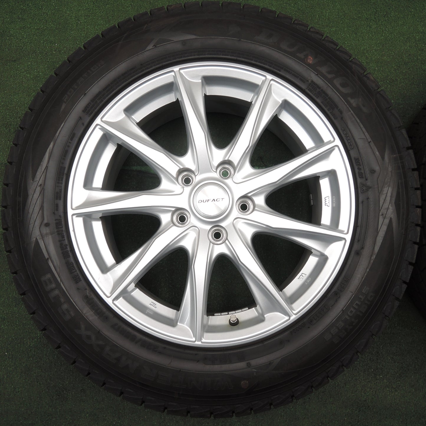 *送料無料* 超バリ溝！22年！キレイ！ほぼ10分★スタッドレス 225/65R17 ダンロップ ウインターマックス SJ8 DUFACT デュファクト PCD114.3/5H★4022905NJス