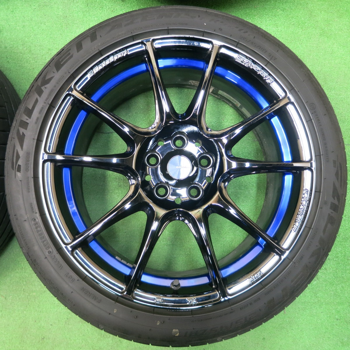 *送料無料* バリ溝！23年！キレイ！9分★Weds Sport SA-25R 215/45R17 ファルケン アゼニス FK520L 17インチ ウェッズスポーツ PCD100/5H★4021605イノ