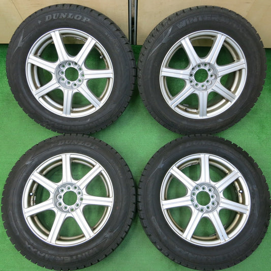 *送料無料* バリ溝！22年！9.5分以上★スタッドレス 215/60R16 ダンロップ ウインターマックス WM02 社外 アルミ PCD100 114.3/5H マルチ★4022008イス