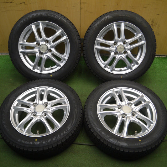 *送料無料* バリ溝！22年！キレイ！ほぼ10分★スタッドレス 155/65R14 ブリヂストン ブリザック VRX2 Linz 社外 アルミ 14インチ PCD100/4H★4021613Hス