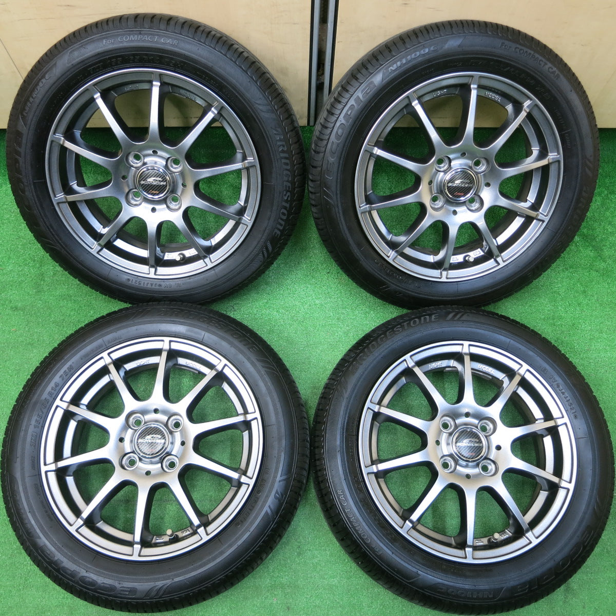 *送料無料*キレイ！21年★155/65R14 ブリヂストン エコピア NH100C SCHNEIDER ATECH シュナイダー 14インチ PCD100/4H★3120202イノ