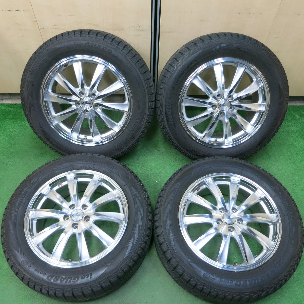 [送料無料]バリ溝！9分★スタッドレス LEONIS CX weds 225/60R17 ヨコハマ アイスガード G075 レオニス 17インチ PCD100/5H XV フォレスター 等★3091404イス